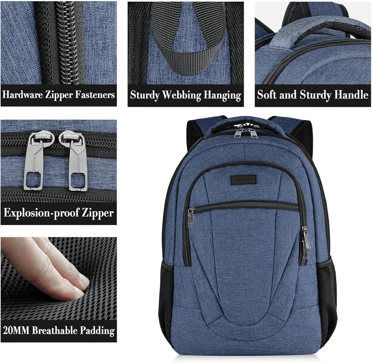 imageBIKROD Unisex Rose Laptop Backpack Suitable for College Students 17inch Laptop Compartment Spacious Interior USB Charging Port AntiTheft Design Comfortable Back PanelBlue
