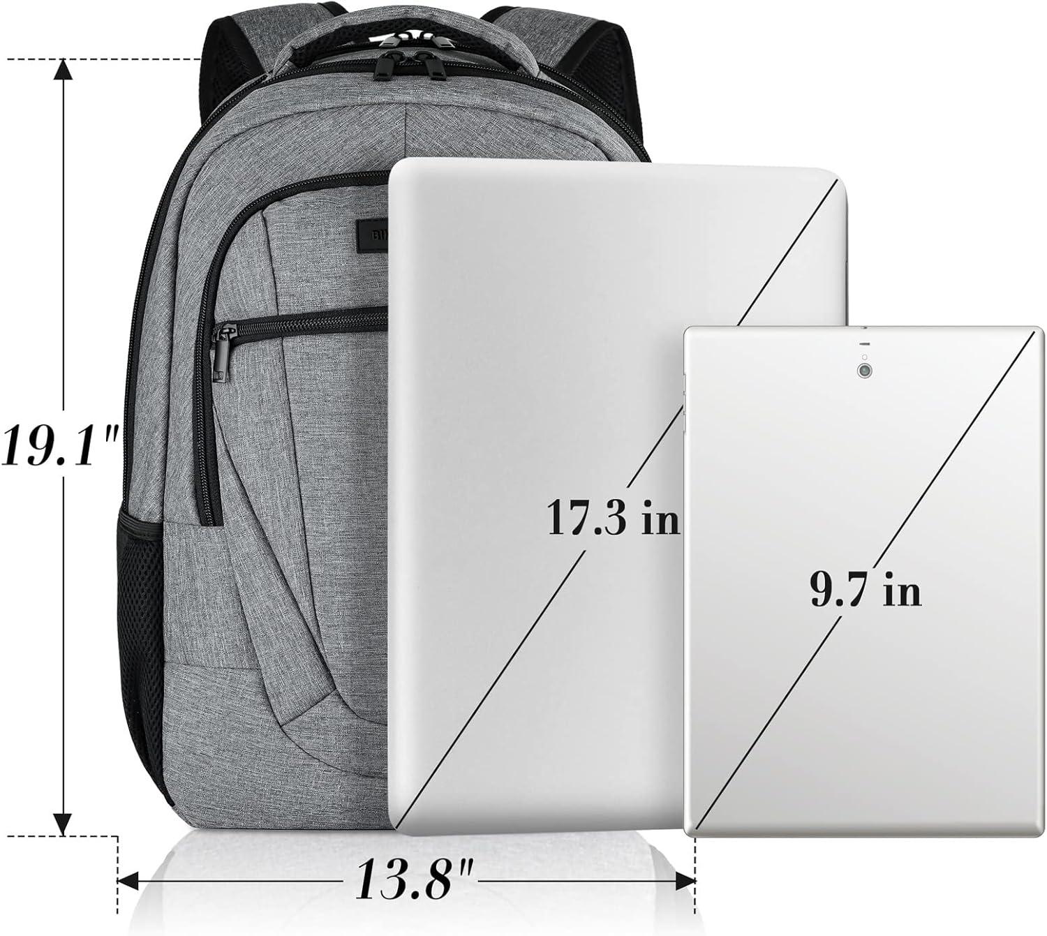 imageBIKROD Unisex Rose Laptop Backpack Suitable for College Students 17inch Laptop Compartment Spacious Interior USB Charging Port AntiTheft Design Comfortable Back PanelGrey