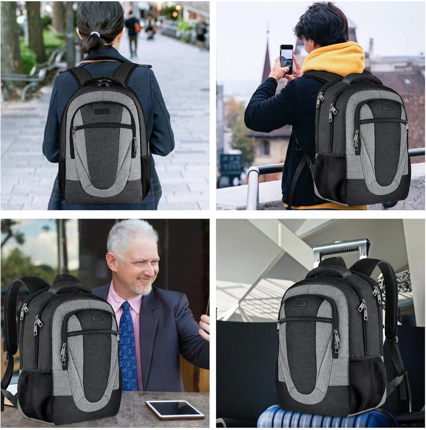 imageBIKROD Unisex Rose Laptop Backpack Suitable for College Students 17inch Laptop Compartment Spacious Interior USB Charging Port AntiTheft Design Comfortable Back PanelBlackgrey