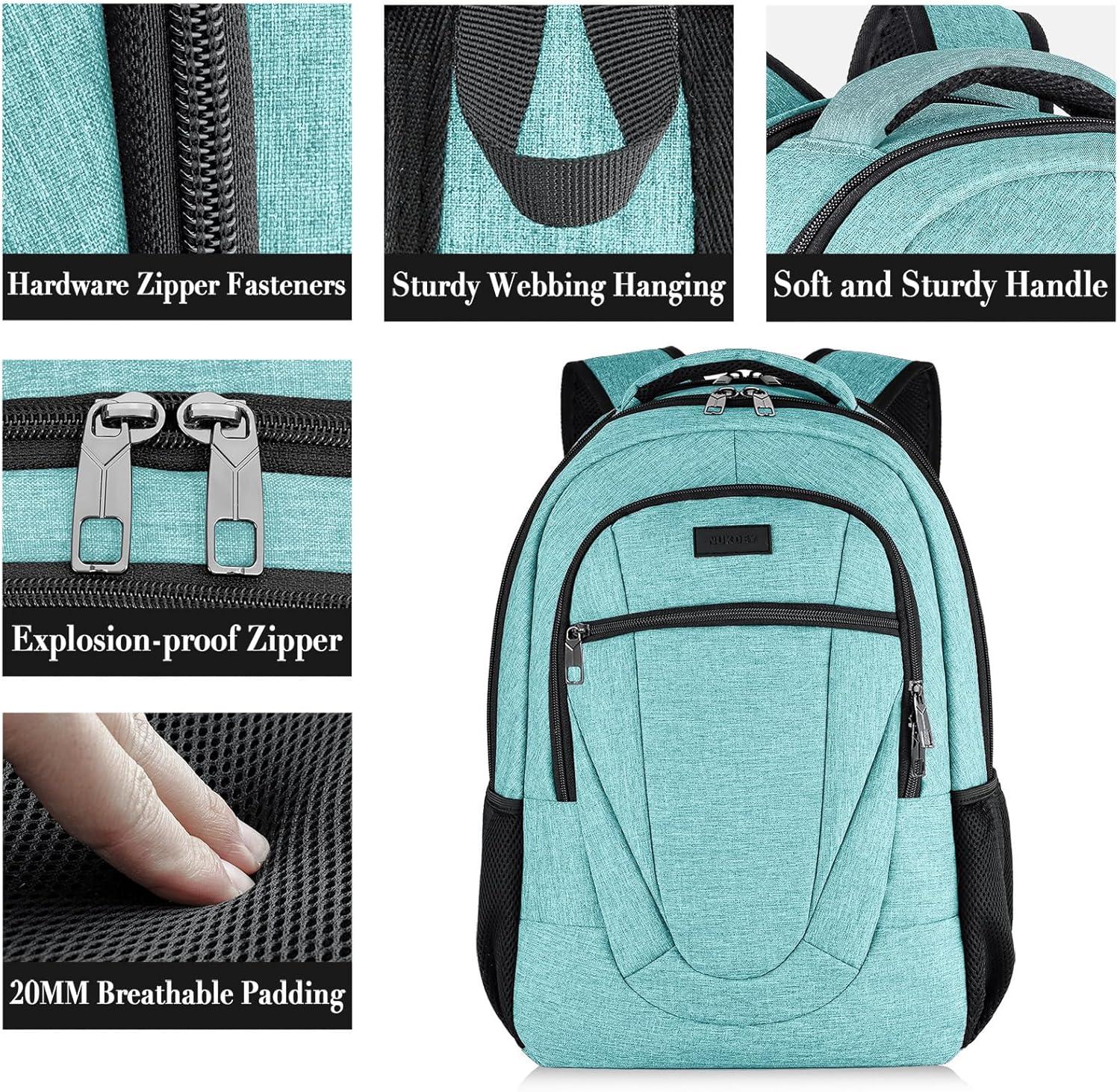 imageBIKROD Unisex Rose Laptop Backpack Suitable for College Students 17inch Laptop Compartment Spacious Interior USB Charging Port AntiTheft Design Comfortable Back PanelTeal