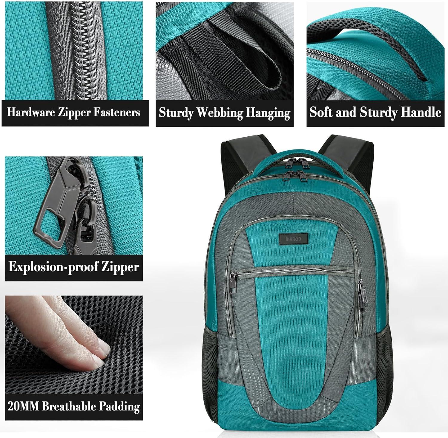 imageBIKROD Unisex Rose Laptop Backpack Suitable for College Students 17inch Laptop Compartment Spacious Interior USB Charging Port AntiTheft Design Comfortable Back PanelGreengrey