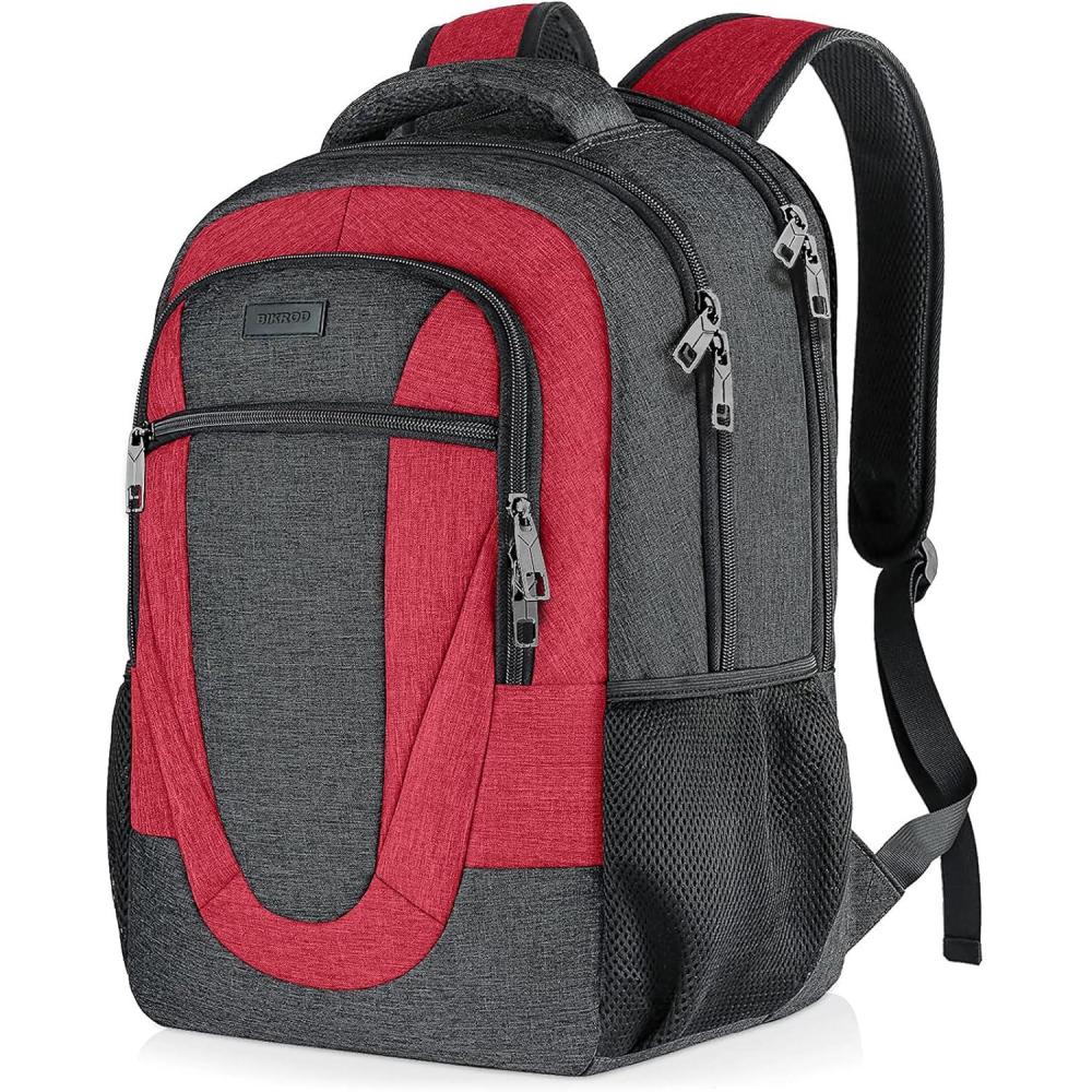 imageBIKROD Backpack for Women and Men Extra Large School Backpacks for Teens Water Resistant Back Pack Fits 17 Inch Laptop Business Anti Theft Sturdy Computer Bag Gifts PurpleBlackred