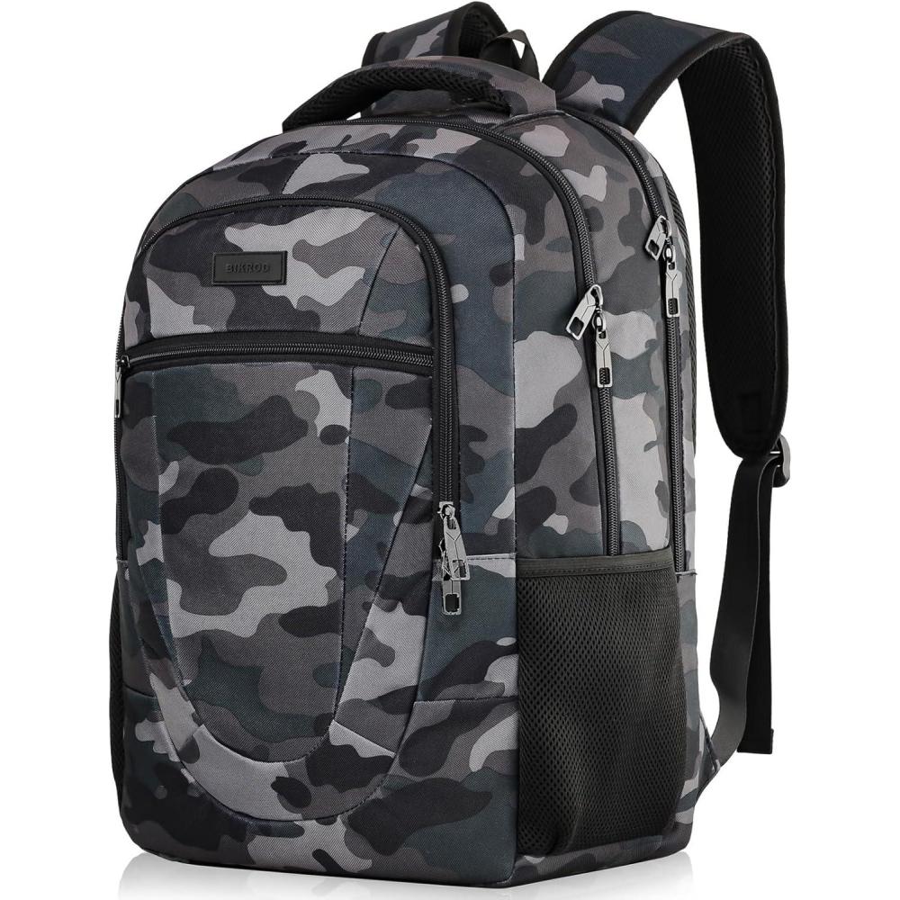 imageBIKROD Unisex Rose Laptop Backpack Suitable for College Students 17inch Laptop Compartment Spacious Interior USB Charging Port AntiTheft Design Comfortable Back PanelCamouflage