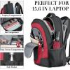 BIKROD Backpack for Women and Men, Extra Large School Backpacks for Teens, Water Resistant Back Pack Fits 17 Inch Laptop, Business Anti Theft Sturdy Computer Bag Gifts, Purple(Blackred)