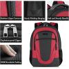 BIKROD Backpack for Women and Men, Extra Large School Backpacks for Teens, Water Resistant Back Pack Fits 17 Inch Laptop, Business Anti Theft Sturdy Computer Bag Gifts, Purple(Blackred)
