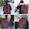 BIKROD Unisex Rose Laptop Backpack, Suitable for College Students, 17-inch Laptop Compartment, Spacious Interior, USB Charging Port, Anti-Theft Design, Comfortable Back Panel(Blackred)