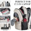 BIKROD Unisex Rose Laptop Backpack, Suitable for College Students, 17-inch Laptop Compartment, Spacious Interior, USB Charging Port, Anti-Theft Design, Comfortable Back Panel(Beige)