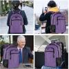 BIKROD Unisex Rose Laptop Backpack, Suitable for College Students, 17-inch Laptop Compartment, Spacious Interior, USB Charging Port, Anti-Theft Design, Comfortable Back Panel(Purple)