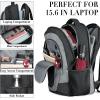 BIKROD Unisex Rose Laptop Backpack, Suitable for College Students, 17-inch Laptop Compartment, Spacious Interior, USB Charging Port, Anti-Theft Design, Comfortable Back Panel(Blackgrey)