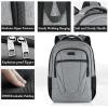 BIKROD Unisex Rose Laptop Backpack, Suitable for College Students, 17-inch Laptop Compartment, Spacious Interior, USB Charging Port, Anti-Theft Design, Comfortable Back Panel(Grey)