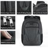 BIKROD Unisex Rose Laptop Backpack, Suitable for College Students, 17-inch Laptop Compartment, Spacious Interior, USB Charging Port, Anti-Theft Design, Comfortable Back Panel(Black)