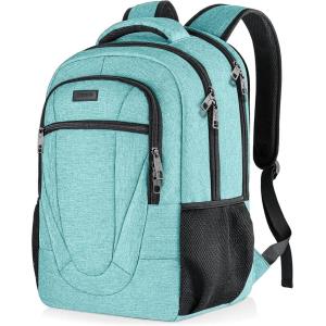 BIKROD Unisex Rose Laptop Backpack, Suitable for College Students, 17-inch Laptop Compartment, Spacious Interior, USB Charging Port, Anti-Theft Design, Comfortable Back Panel(Teal)