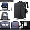Travel Backpack for Men and Women, 40L Extra Large Flight Approved Carry on Backpack with Sturdy Zipper, 17.3 Inch Laptop Backpack with USB Charger Port & Luggage Sleeve, School Backpack, Black(Black)